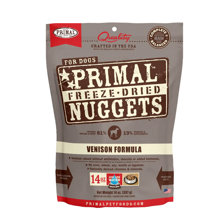 Primal Freeze Dried Raw Venison Formula Dog Nuggets | Kanu Pet