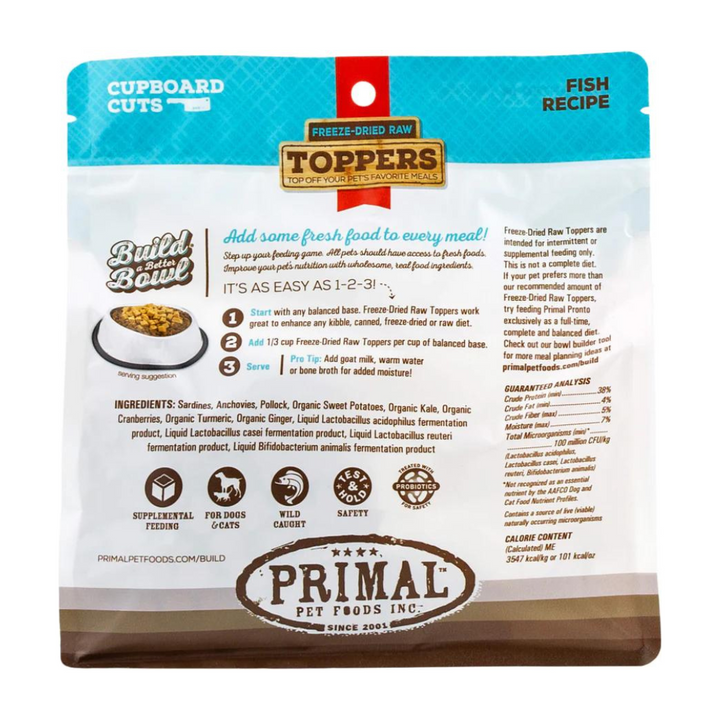 Primal Freeze Dried Raw Toppers Fish Flavor for Dogs | Kanu Pet