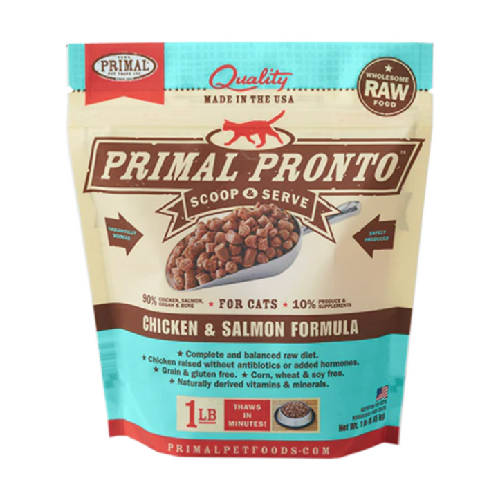 Primal Pronto Frozen Raw Scoop Chicken & Salmon for Cat | Kanu Pet