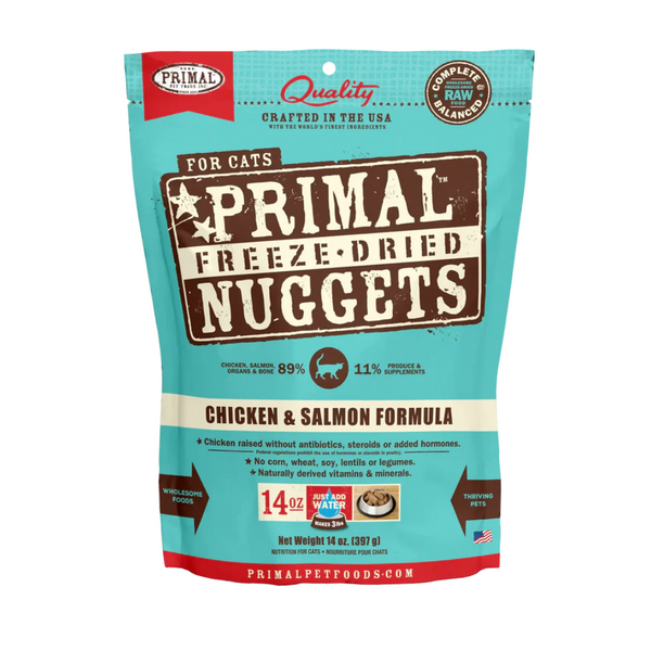 Primal Freeze Dried Raw Chicken & Salmon Cat Nuggets | Kanu Pet