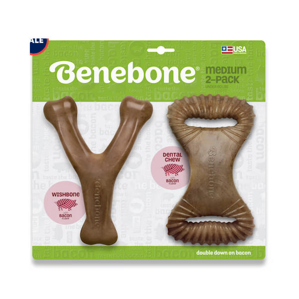 Benebone Dental Chew Wishbone Bacon Dog Toy | Kanu Pet