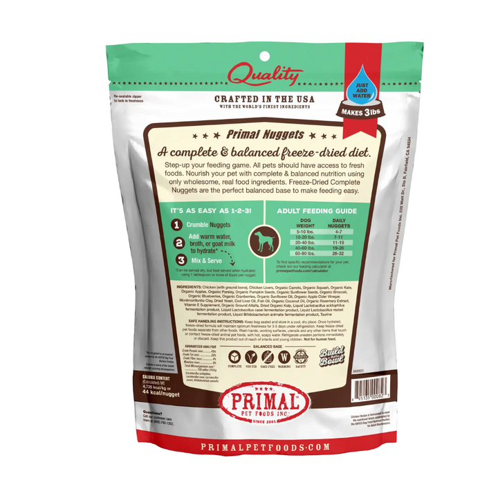 Primal™ Freeze Dried Raw Chicken Formula Dog Nuggets | Kanu Pet