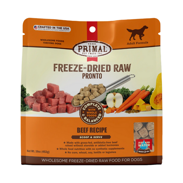 Primal Freeze-Dried Raw Pronto Beef Recipe 16oz Adult Dog | Kanu Pet