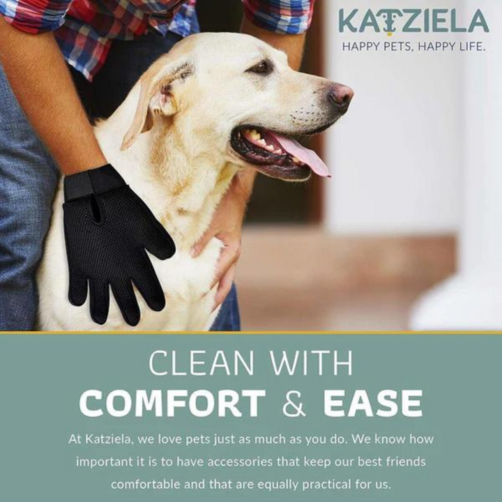 Katziela Pet Grooming Gloves with Silicone Cover for Dogs | Kanu Pet