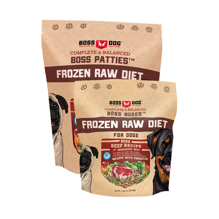 Boss Dog Patties Frozen Raw Beef Dog Food | Kanu Pet