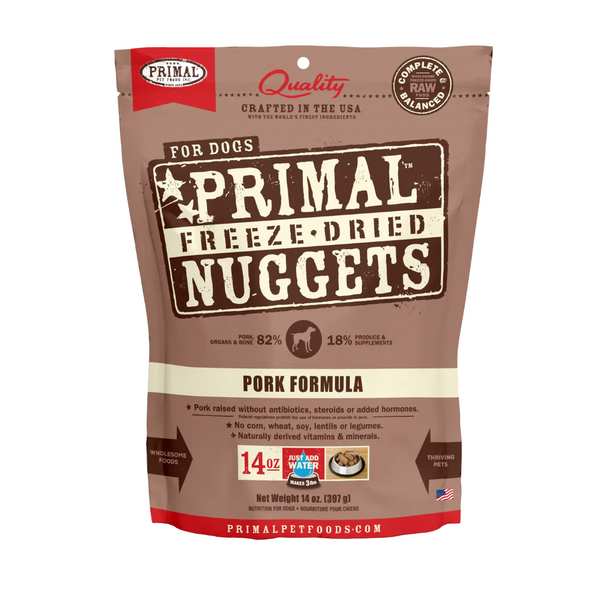 Primal Freeze Dried Raw Pork Formula for Dog Nuggets | Kanu Pet