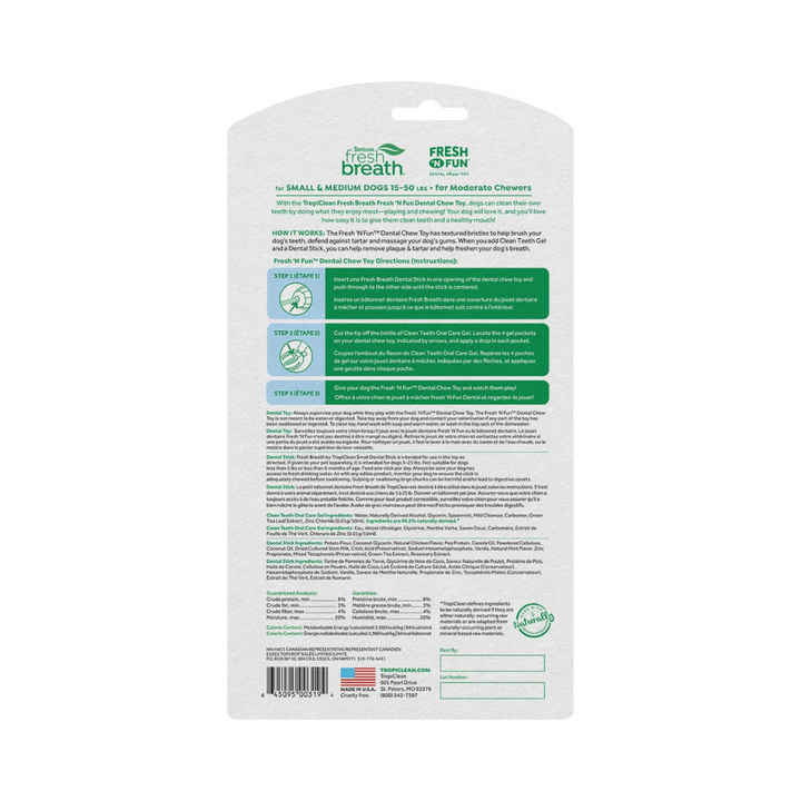 Tropiclean Fresh Breath Fresh 'N Fun Dental Chew Dog Toy | Kanu Pet