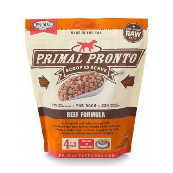 Primal Pronto Frozen Raw Scoop & Serve Beef for Dog 0.75 Lbs| Kanu Pet