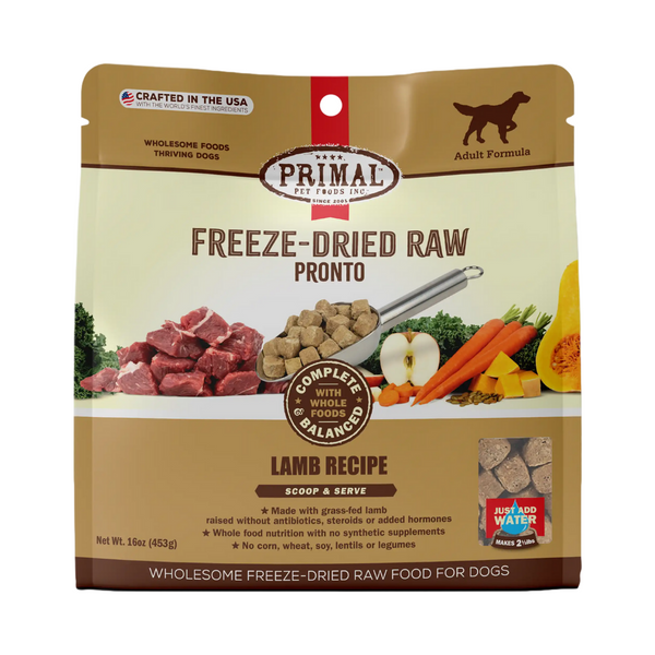 Primal Freeze-Dried Raw Pronto Lamb Recipe Adult Dog | Kanu Pet