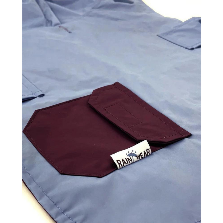 Milltown Cabernet/Blue Dog Reversible Rain Coat | Kanu Pet