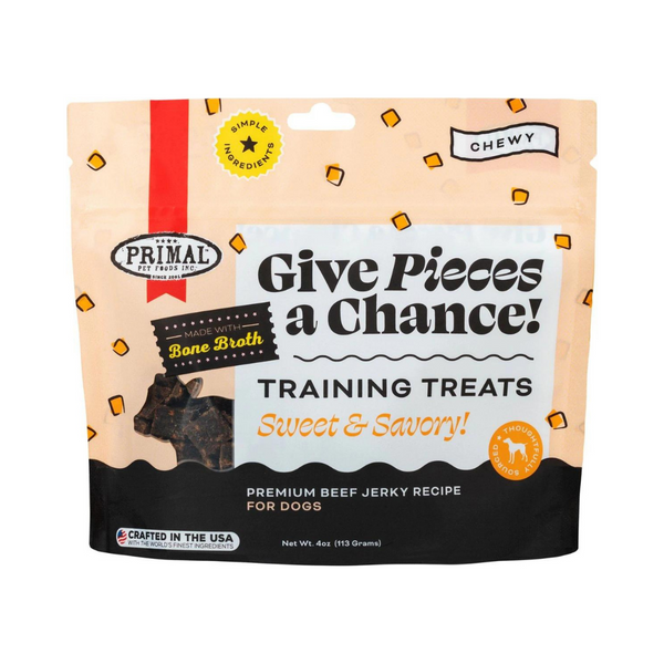 Primal Give Pieces A Chance Beef with Broth Flavored Jerky Dog Treat | Kanu Pet