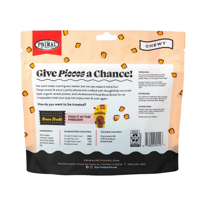 Primal Give Pieces A Chance Beef with Broth Flavored Jerky Dog Treat | Kanu Pet
