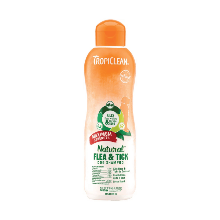 TropiClean Maximum Strength Natural Flea & Tick Dog Shampoo | Kanu Pet