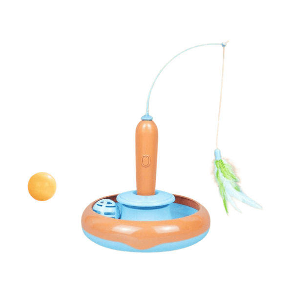 Dog Hugs Cat 2 In 1 Pet Feather For Self-play Cat Turntable Cat Toy | Kanu Pet