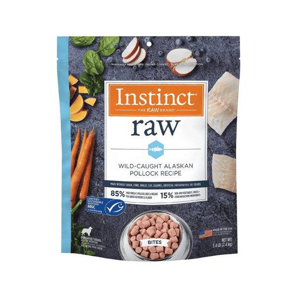 Instinct Frozen Raw Bites GF Alaskan Pollock Dog Food | Kanu Pet