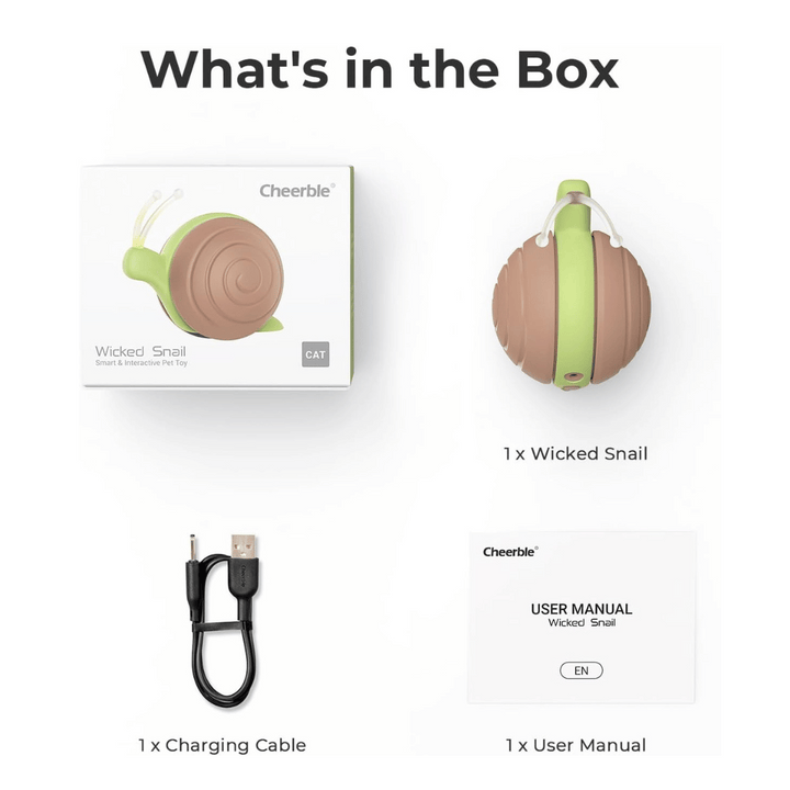 Curatepet Wicked Snail-Brown/Green Interactive Cat Toy | Kanu Pet