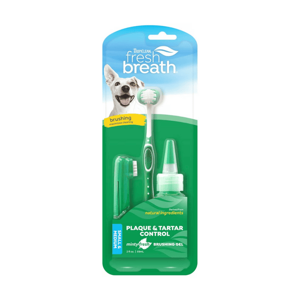 Tropiclean Fresh Breath Oral Care Dog Toothbrush Kit | Kanu Pet