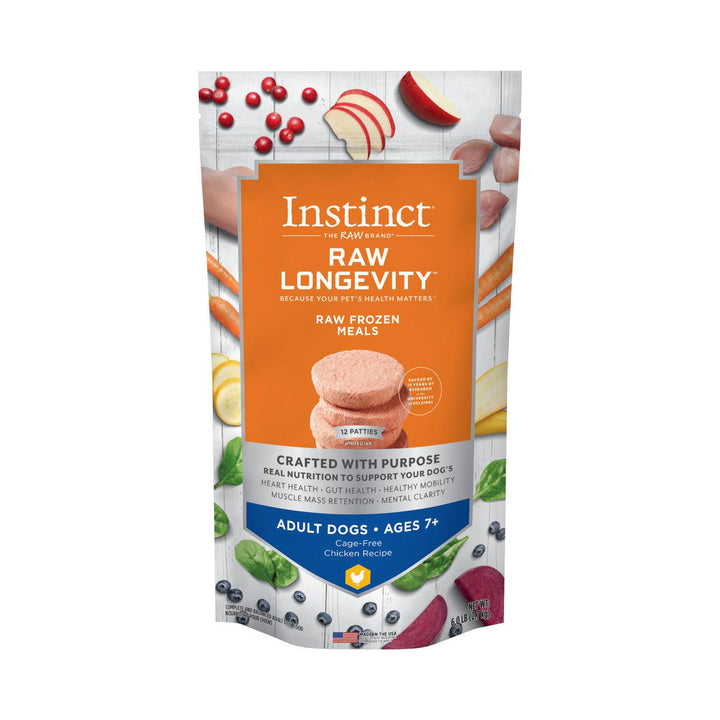 Instinct Raw Longevity Frozen Patties Chicken for Dog 7+| Kanu Pet