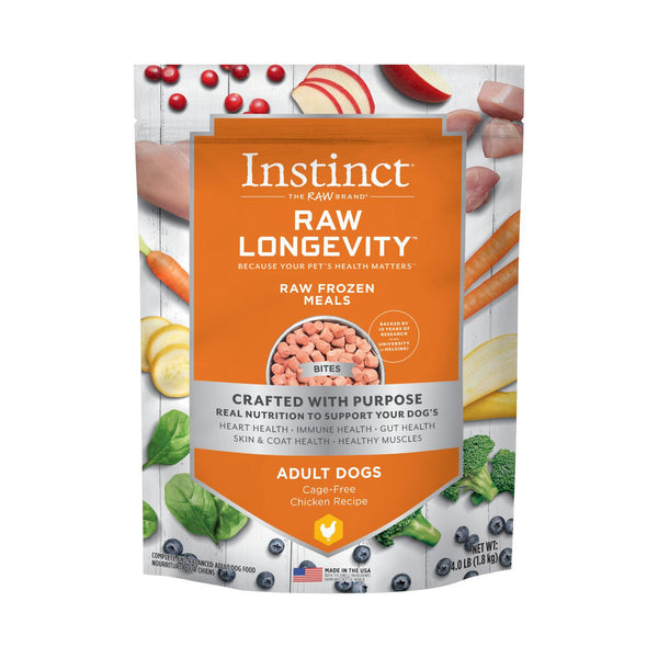 Instinct Raw Longevity Frozen Bites Chicken Dog Food | Kanu Pet