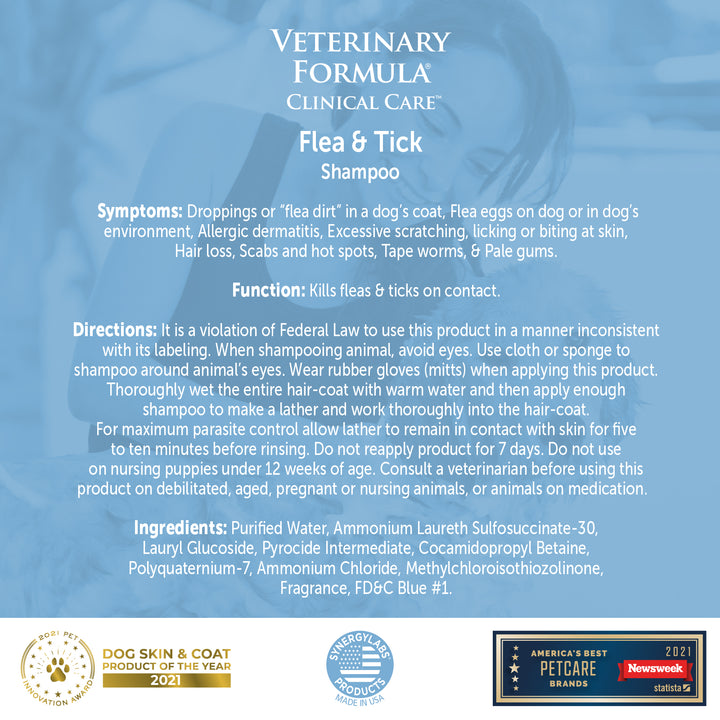 SynergyLabs® Veterinary Formula® Advanced Flea & Tick Dog Shampoo 16 Oz
