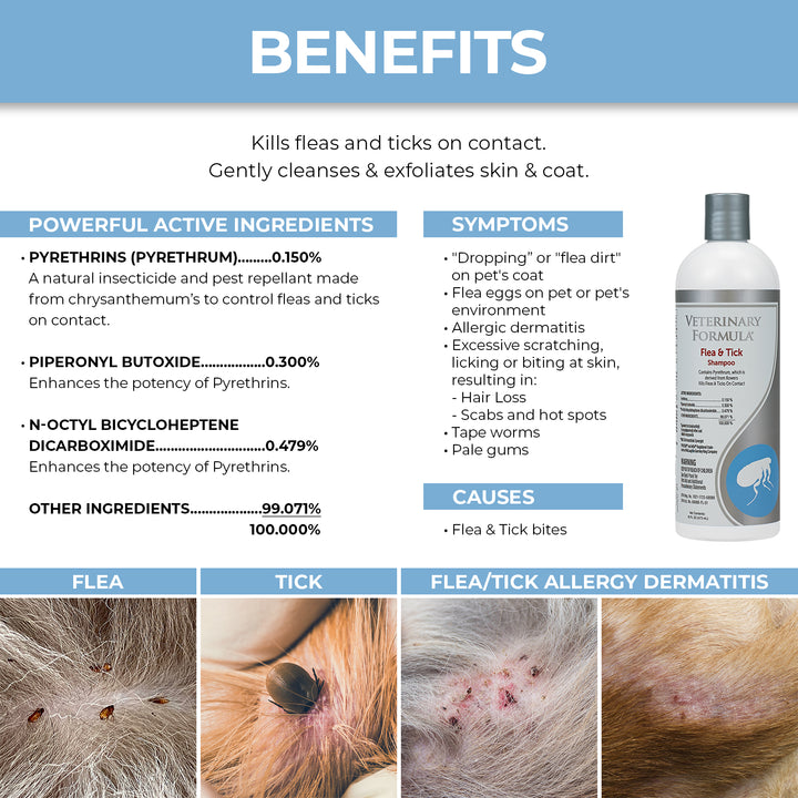 SynergyLabs® Veterinary Formula® Advanced Flea & Tick Dog Shampoo 16 Oz