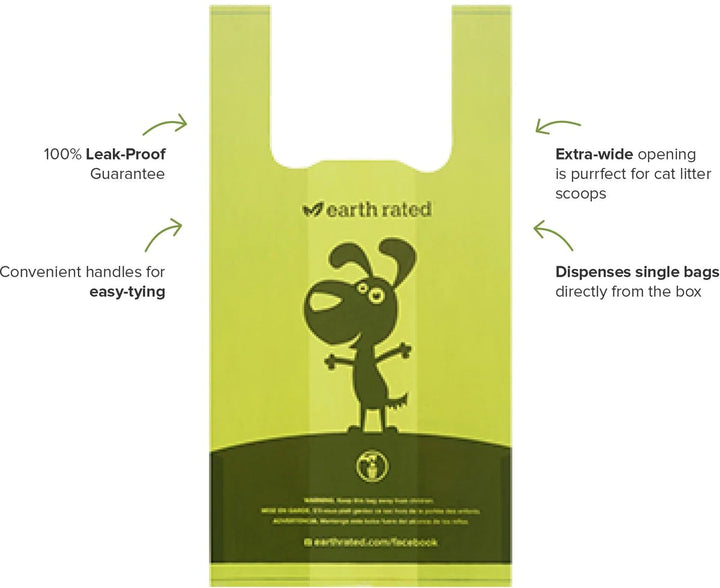 EarthRated Dog Poop Bags Tie Handle 120 Bags Lavender