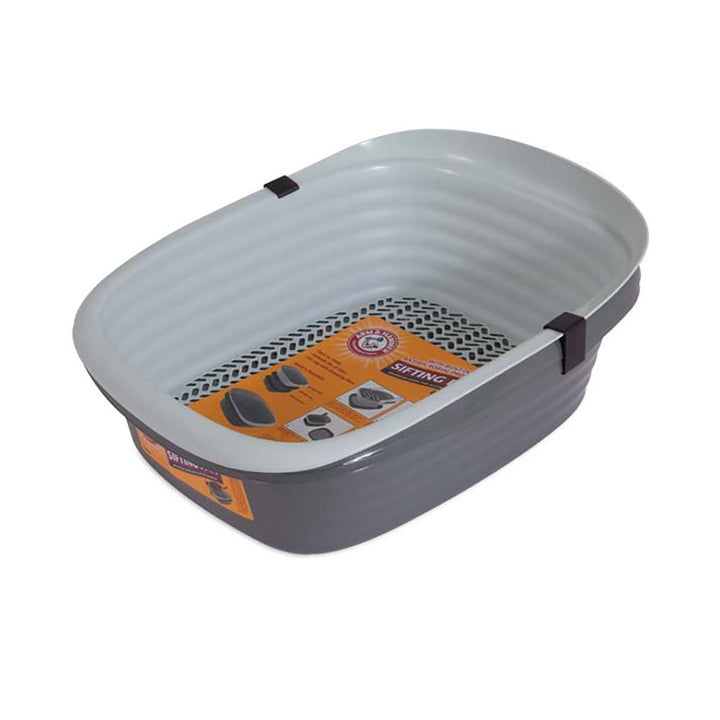 Petmate Arm & Hammer™ Sifting Litter Pan for Cat Large Light Gray/Dawn