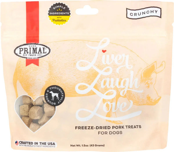 Primal Freeze-Dried Pork Treats for Dogs 1.5oz