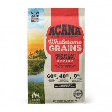 Acana Wholesome Grains Red Meat Grains Recipe Dry Dog Food 4 Lbs