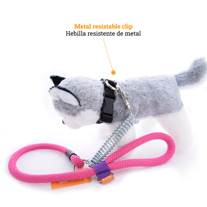 Kanu Pet Metal Spiral Spring Pink Dog Leash | Kanu Pet