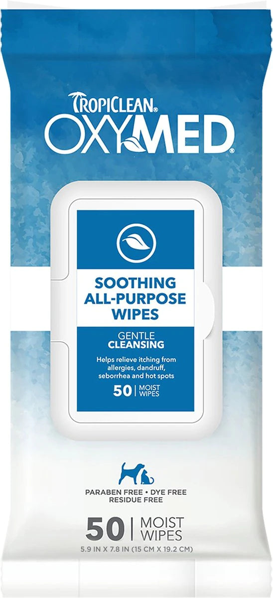 Tropiclean Oxy-Med Wipes Soothing Relief 50 Count