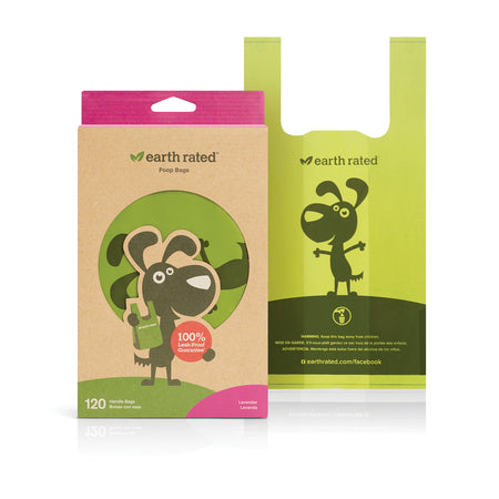 EarthRated Dog Poop Bags Tie Handle 120 Bags Lavender