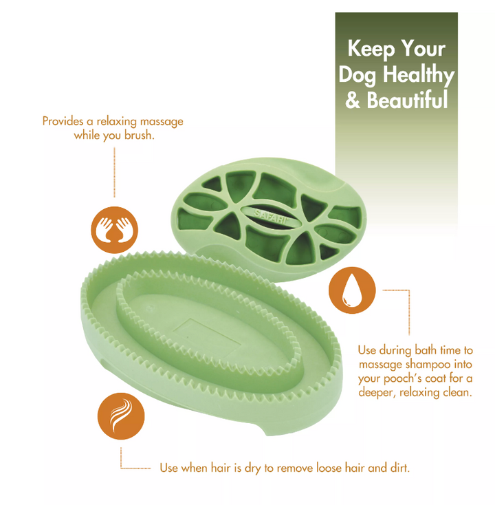 Coastal Safari Rubber Curry Dog Brush | Kanu Pet