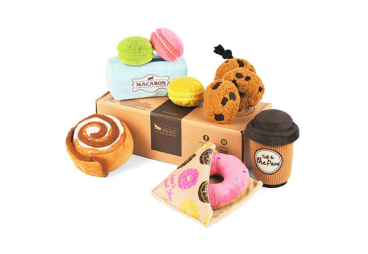 Pet Play Pup Cup Cafe Plush Dog Toy Collection