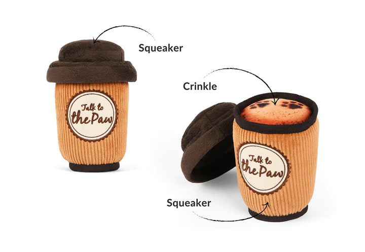 Pet Play Pup Cup Cafe Plush Dog Toy Collection