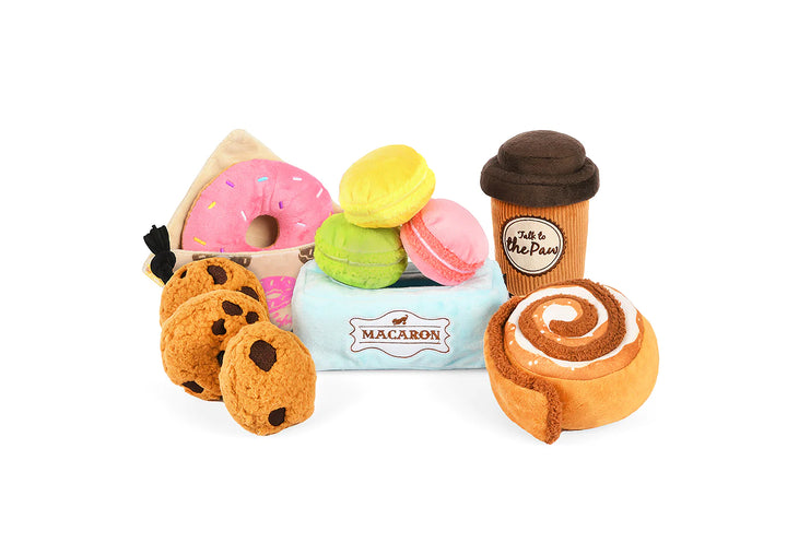 Pet Play Pup Cup Cafe Plush Dog Toy Collection