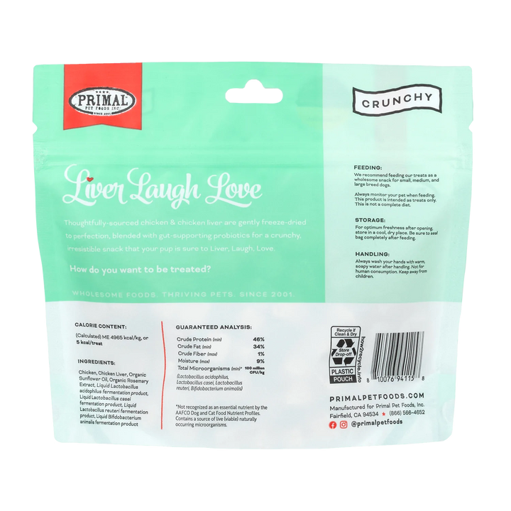 Primal Freeze-Dried Chicken Treats for Dogs 1.5oz