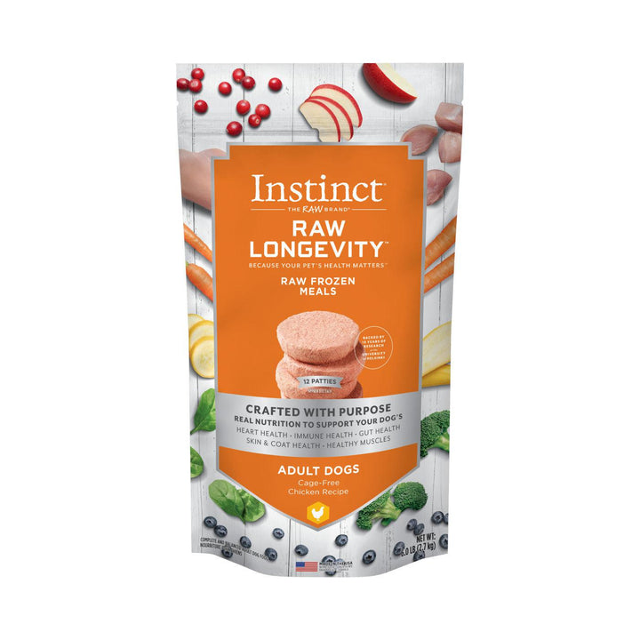 Instinct Raw Longevity Frozen Patties Cage-Free Chicken Dog Food| Kanu Pet