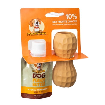 Peanut Shaped Dog Toy Filler with Peanut Butter Squeeze Pack