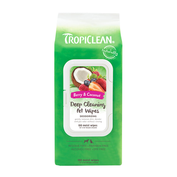 Tropiclean Wipes Deep Cleaning Deodorizing 100 Ct