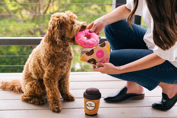 Pet Play Pup Cup Cafe Plush Dog Toy Collection